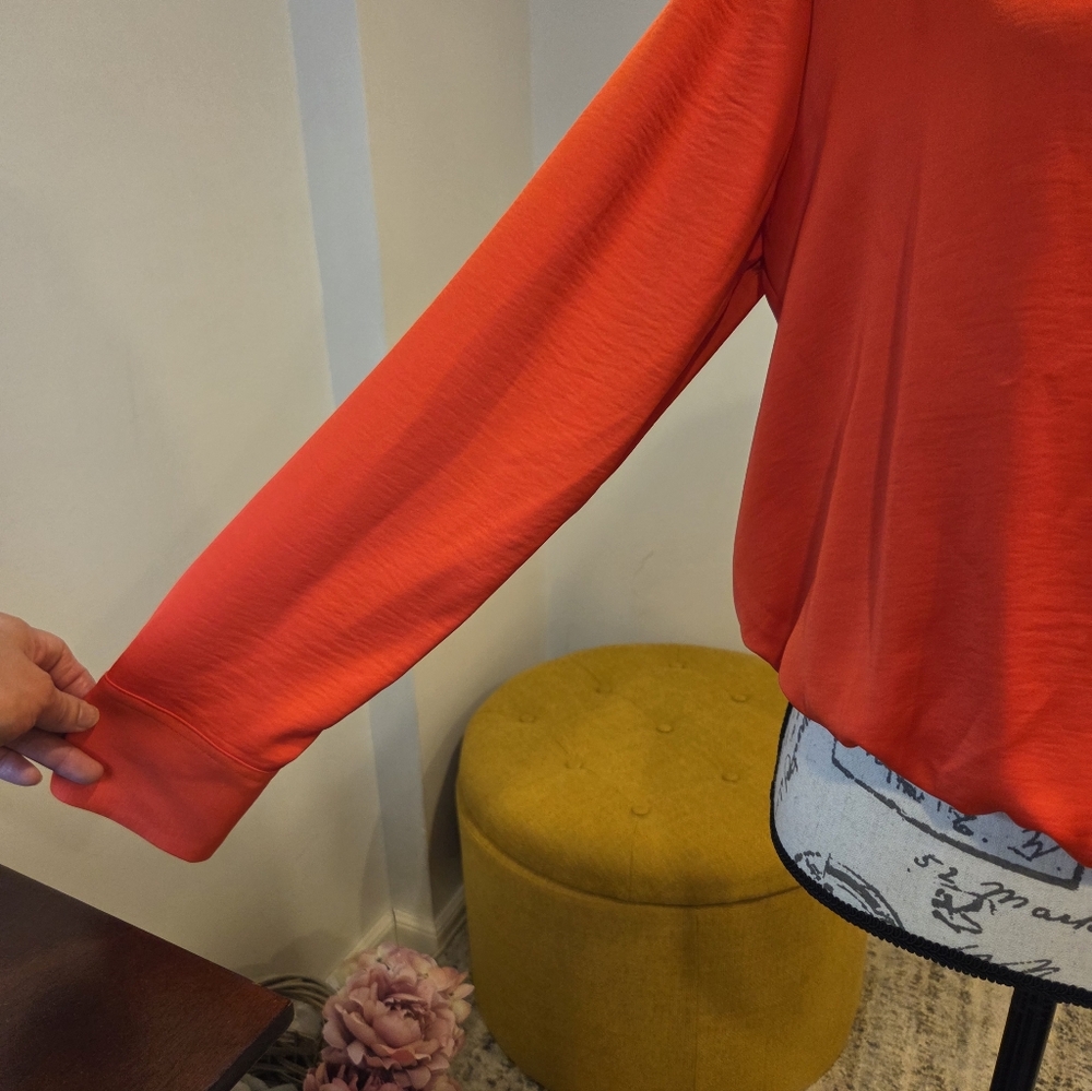 Karl Lagerfeld Vibrant Orange  Blouse,Long Sleeves, Size M. - Picture 4 of 14